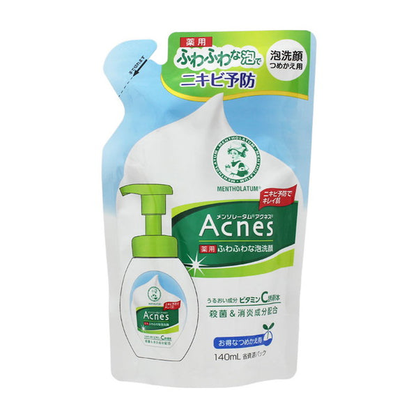 [Quasi-drug] Rohto Pharmaceutical Mentholatum acnes medicated fluffy foam face wash refill 140ml