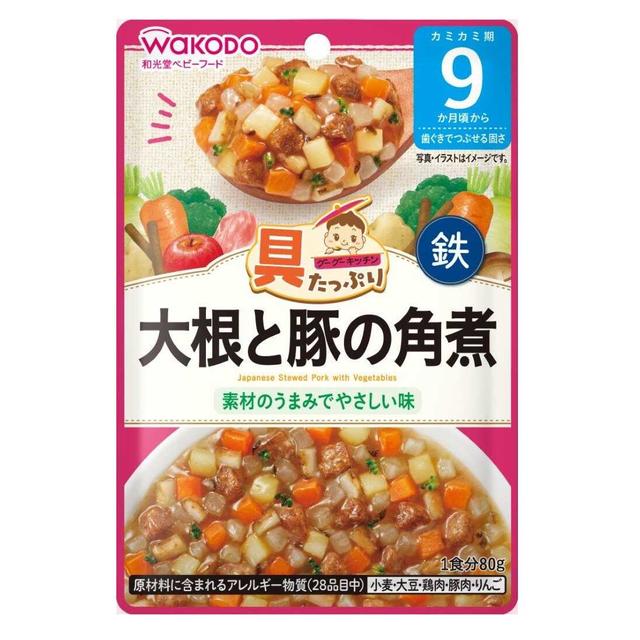 ◆食材丰富的和光堂咕咕厨房煮萝卜猪肉9个月80g