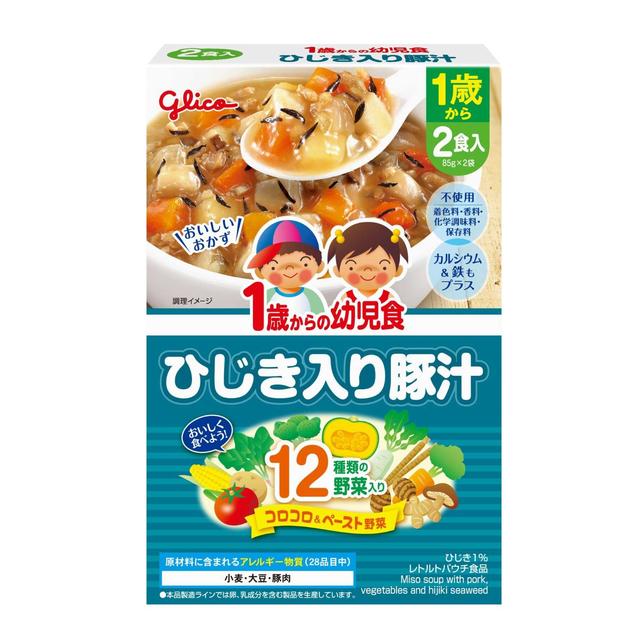 ◆江崎グリコ 1歳からの幼児食 ひじき入り豚汁85g×2個入り