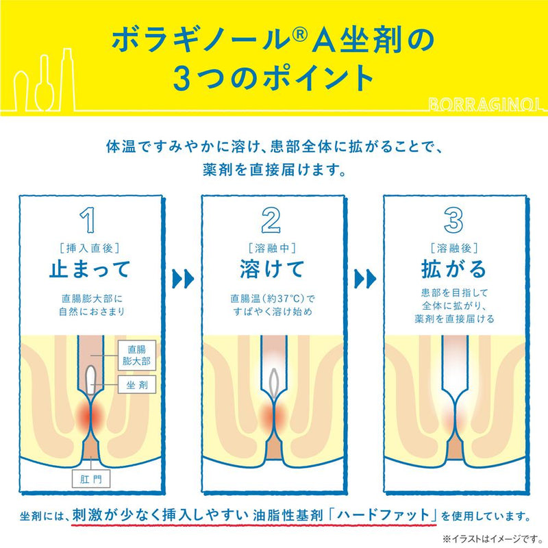 【指定第2類医薬品】ボラギノールA坐剤10個