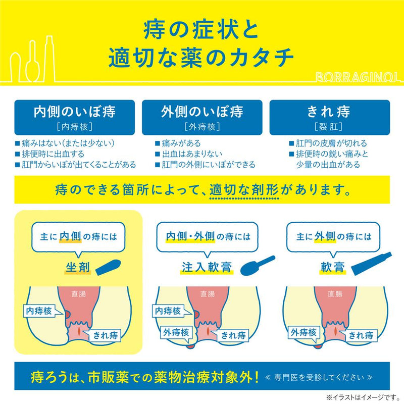 【指定第2類医薬品】ボラギノールA坐剤10個