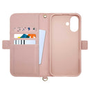 テレホンリース iPhone16 ストラップ付手帳型 ライトピンク 8090IP461BHSLPK