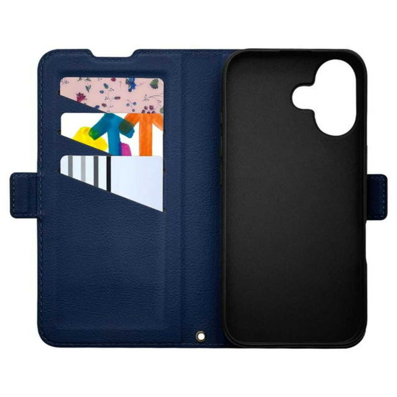 テレホンリース iPhone16 ケース カバー ネイビー