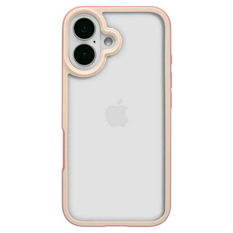 テレホンリース iPhone16 ケース カバー bicolor 背面クリア ライトピンク