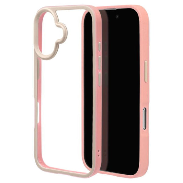 テレホンリース iPhone16 ケース カバー bicolor 背面クリア ライトピンク