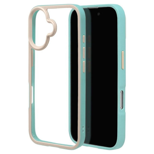 テレホンリース iPhone16 ケース カバー bicolor 背面クリア ミント