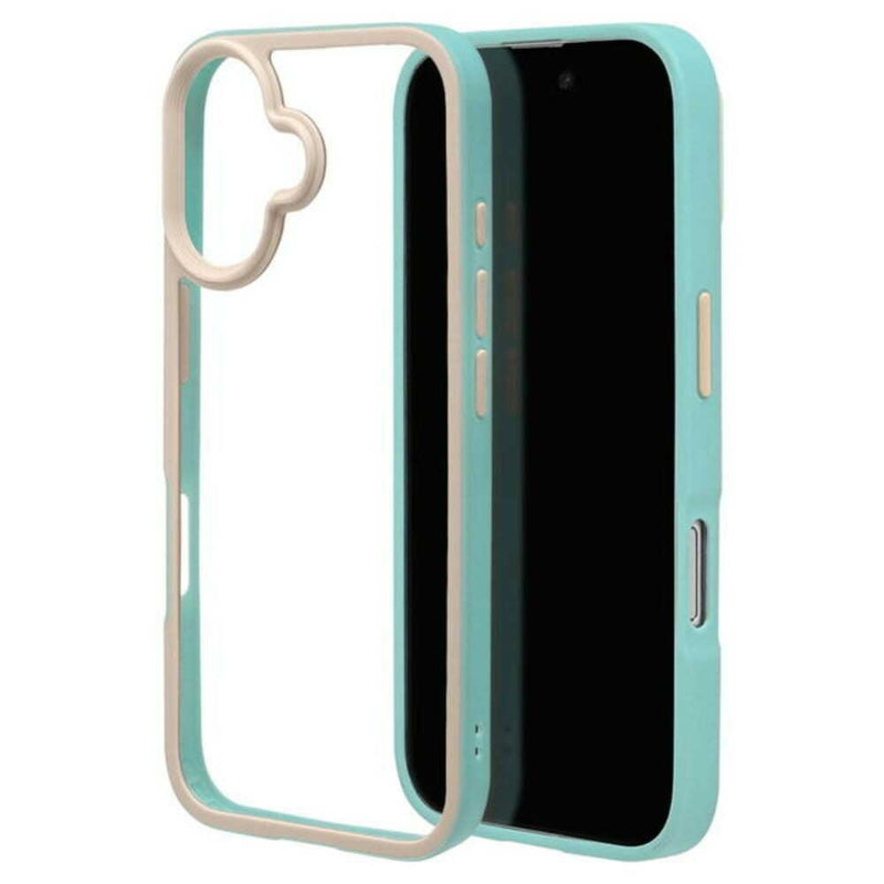 テレホンリース iPhone16 ケース カバー bicolor 背面クリア ミント
