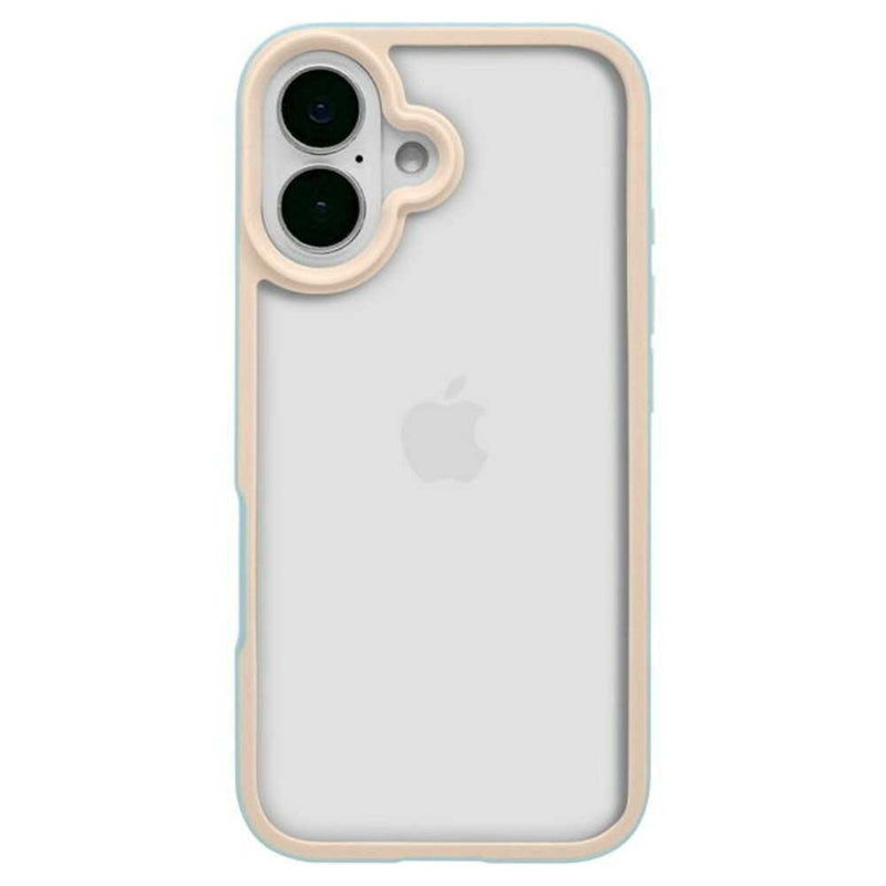 テレホンリース iPhone16 ケース カバー bicolor 背面クリア ライトブルー