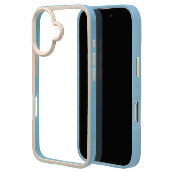 テレホンリース iPhone16 ケース カバー bicolor 背面クリア ライトブルー