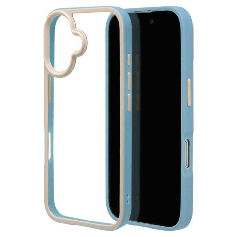 テレホンリース iPhone16 ケース カバー bicolor 背面クリア ライトブルー
