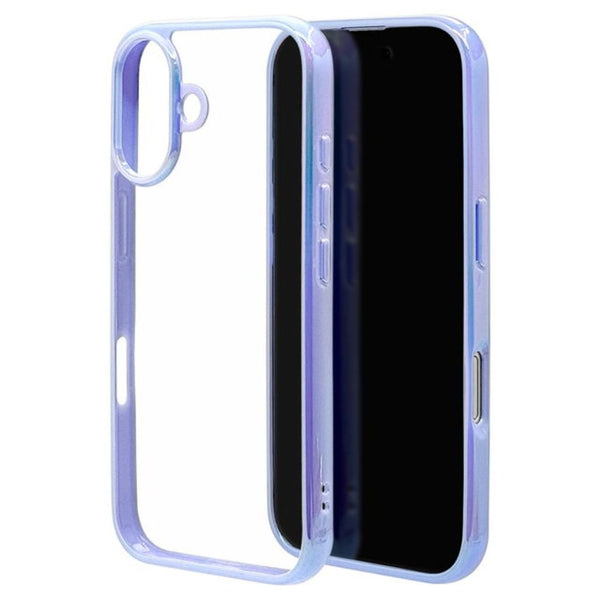 テレホンリース iPhone16 ケース カバー ハイブリッド aurora パープル×クリア