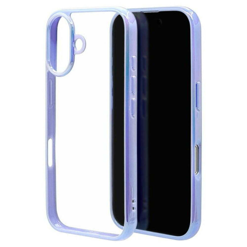 テレホンリース iPhone16 ケース カバー ハイブリッド aurora パープル×クリア