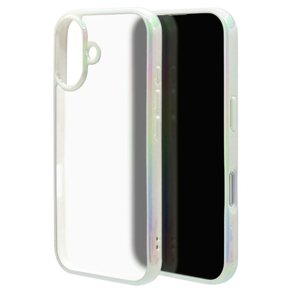 テレホンリース iPhone16 ケース カバー ハイブリッド aurora ホワイト×フロストホワイト
