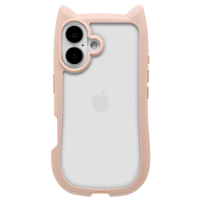 【テレホンリース】iPhone16 mimi猫耳ハイブリッド TPU×PC スモーキーピンク 8145IP461HPSPK 37g