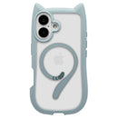 テレホンリース iPhone16 ケース カバー MagSafe対応 猫耳 スモーキーブルー