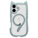 テレホンリース iPhone16 ケース カバー MagSafe対応 猫耳 スモーキーブルー