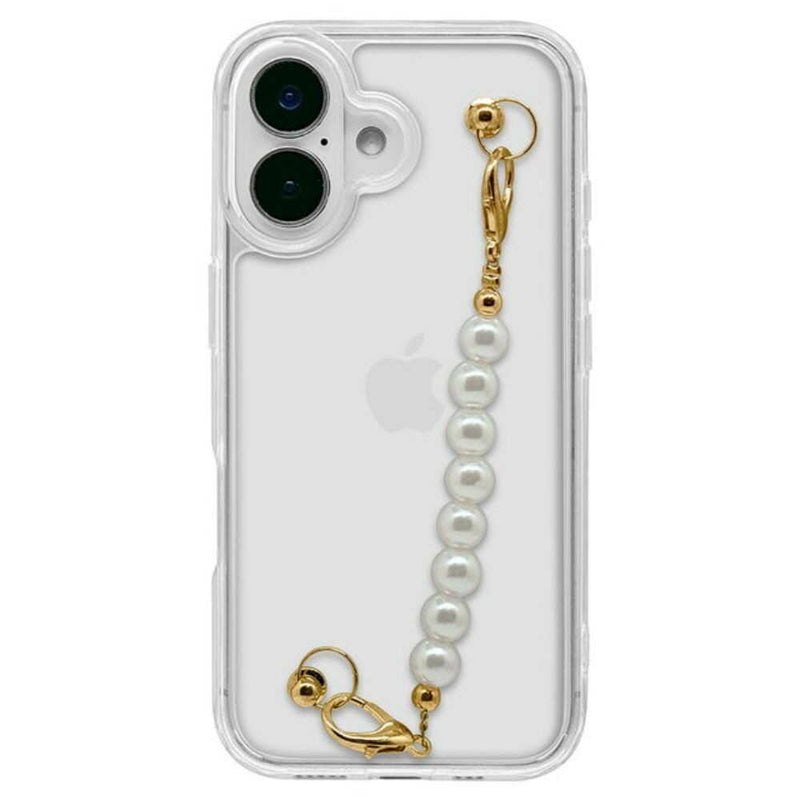 テレホンリース iPhone16 ケース カバー my.DECOR パールチェーン×クリア