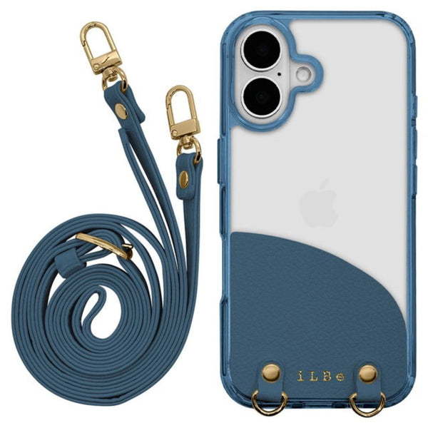 テレホンリース iPhone16 ケース カバー iLBe ネイビー
