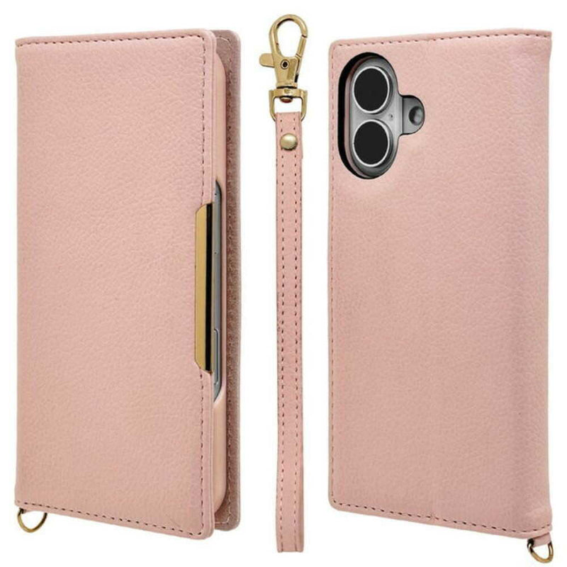 テレホンリース iPhone16 ケース カバー 手帳型 カード入れ大人 iLBe ピンク