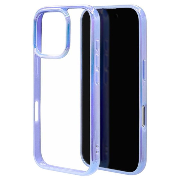 テレホンリース iPhone16Pro ケースカバー パープル×クリア