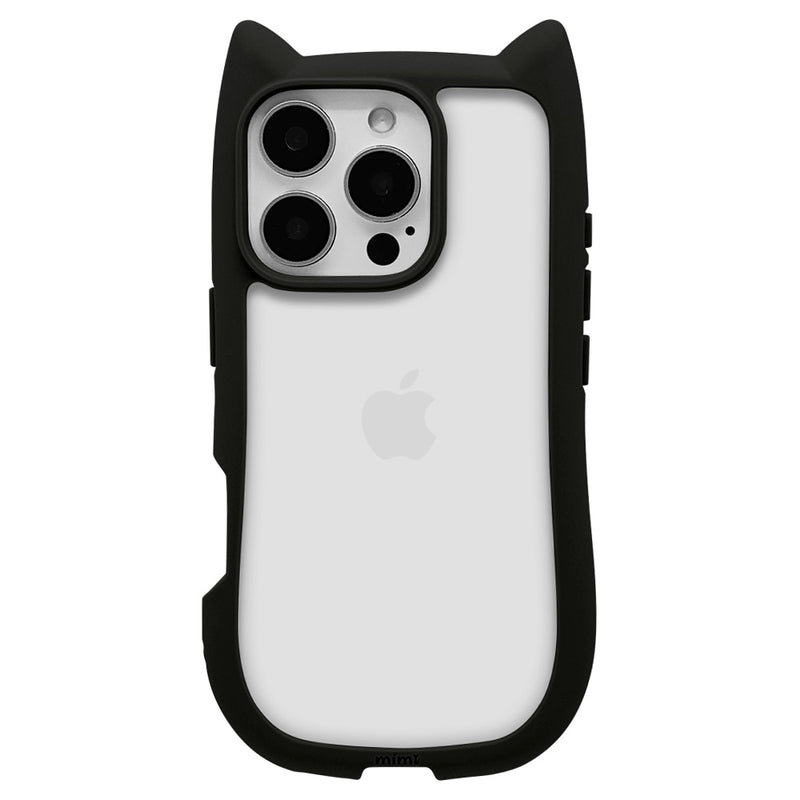 【テレホンリース】iPhone16 Pro mimi 猫耳ハイブリッド TPU×PC ブラック 8227IP461PHPBK 38g