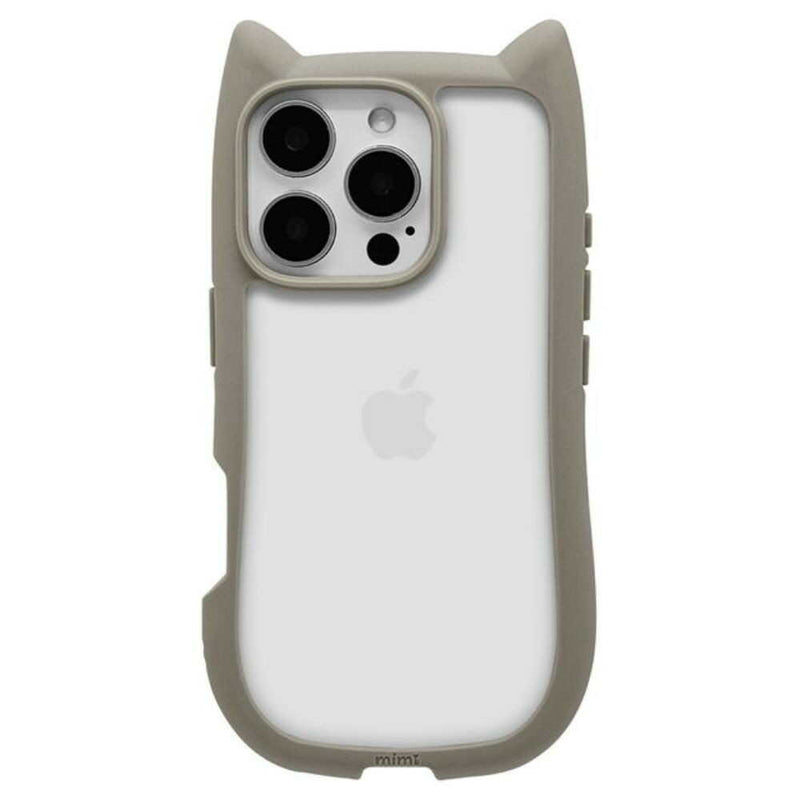 テレホンリース iPhone16Pro ケース カバー ハイブリッド 猫耳 トープ