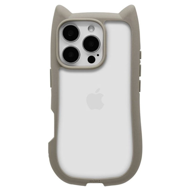 テレホンリース iPhone16Pro ケース カバー ハイブリッド 猫耳 トープ