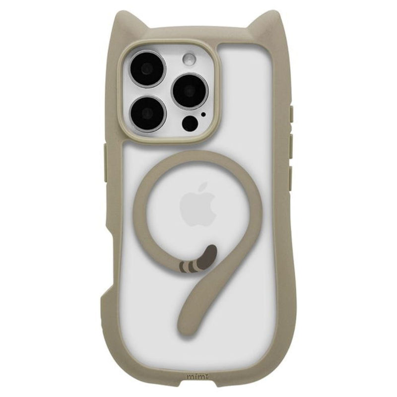 テレホンリース iPhone16Pro ケースカバー 猫耳 トープ