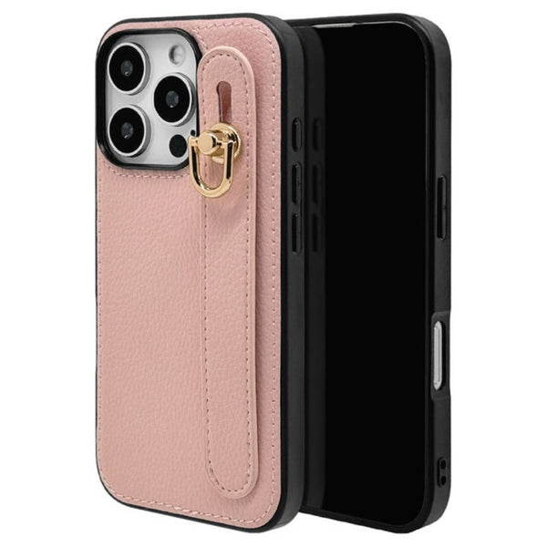 テレホンリース iPhone16Pro TPUバンパーケース ピンク