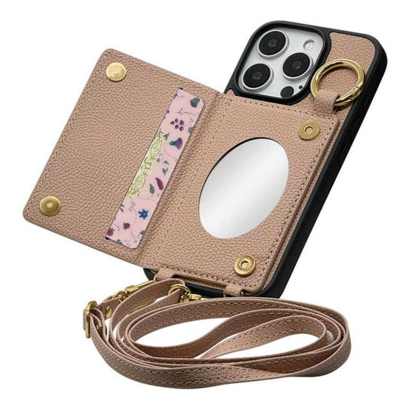 テレホンリース iPhone16Pro ケースカバー TPU ソフトレザー iLBe ベージュ