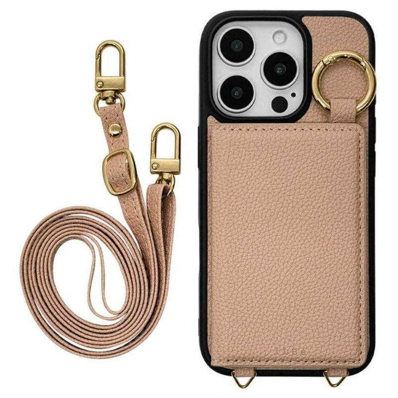 テレホンリース iPhone16Pro ケースカバー TPU ソフトレザー iLBe ベージュ