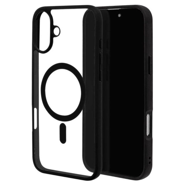 テレホンリース iPhone16Plus MagSafe対応 RHINOX MIL規格 TPU ブラック×クリア