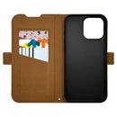 テレホンリース iPhone16ProMax 手帳型カバー 薄型 ネイビー×ブラウン