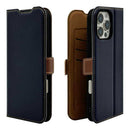 テレホンリース iPhone16ProMax 手帳型カバー 薄型 ネイビー×ブラウン