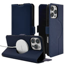 テレホンリース iPhone16ProMax 手帳型カバー 薄型 MagSafe対応 ネイビー