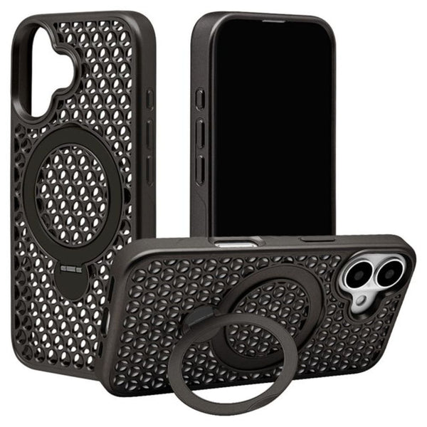 テレホンリース iPhone16 ケース カバー ZEROSAFE Mesh MagSafe対応 ブラック