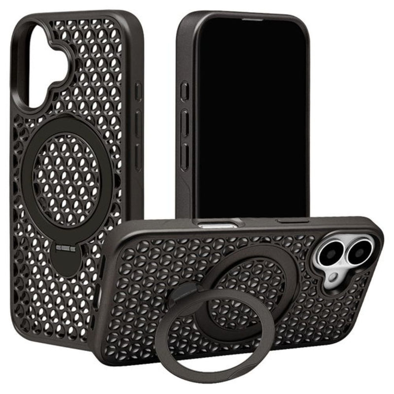 テレホンリース iPhone16 ケース カバー ZEROSAFE Mesh MagSafe対応 ブラック