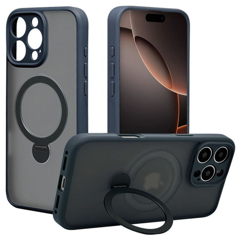 テレホンリース iPhone16ProMax ケースカバー ZEROSAFE フロストネイビー