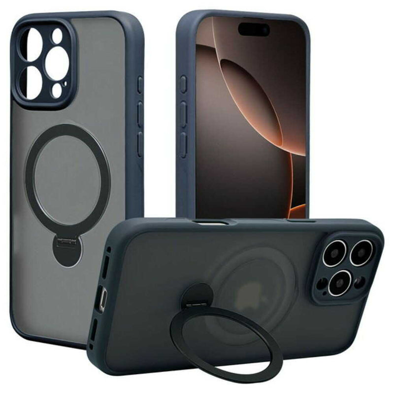 テレホンリース iPhone16ProMax ケースカバー ZEROSAFE フロストネイビー