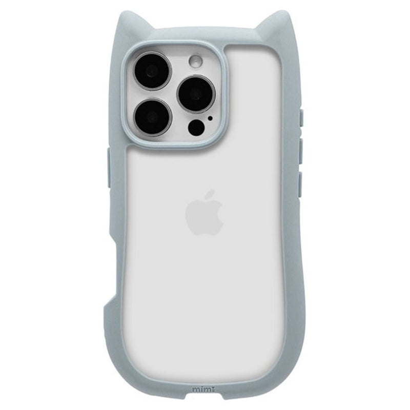 テレホンリース iPhone16Pro ケースカバー 猫耳 スモーキーブルー