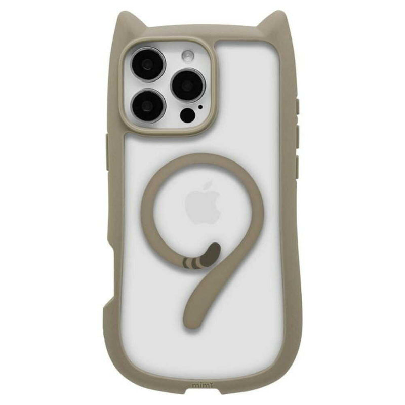 テレホンリース iPhone16ProMax ケースカバー MagSafe対応 猫耳 トープ
