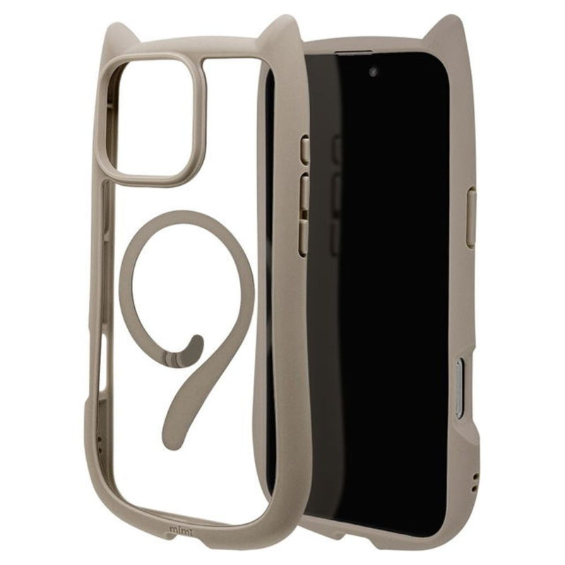 テレホンリース iPhone16ProMax ケースカバー MagSafe対応 猫耳 トープ