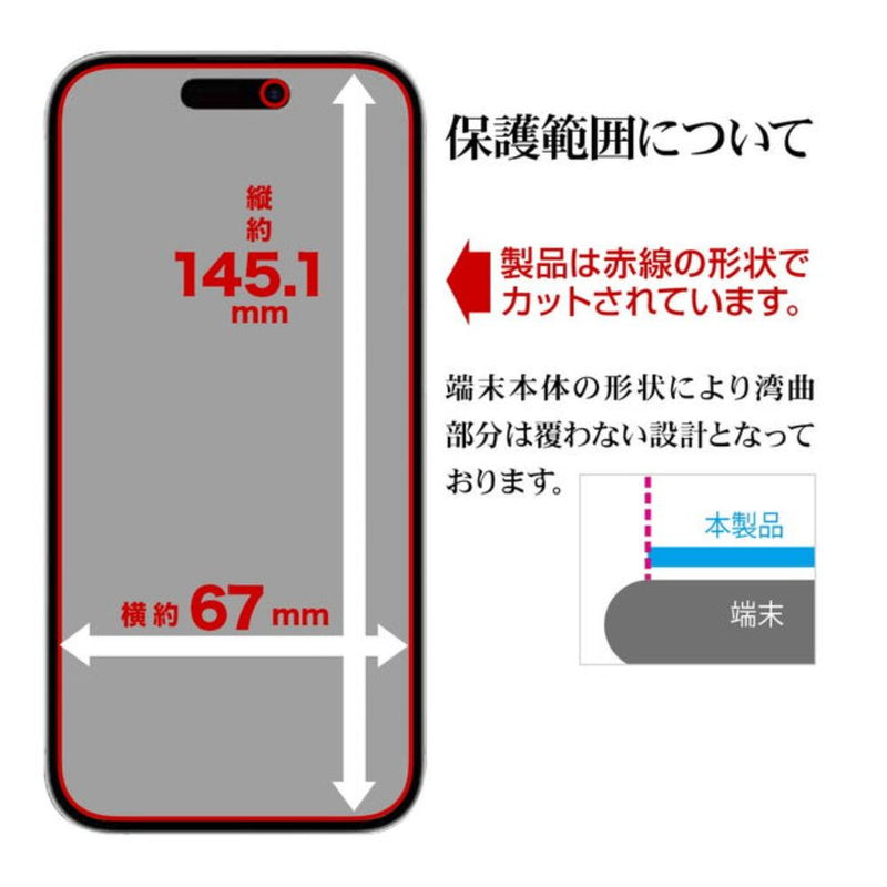 テレホンリース iPhone16Pro フィルム ブルーライトカット 高光沢 ガラスコート