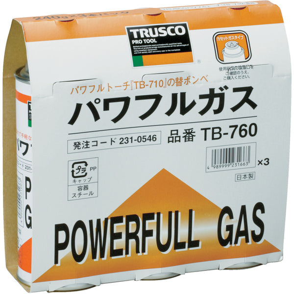 パワフルガス240g 3本パック TB760 メーカー直送 ▼返品・キャンセル不可【他商品との同時購入不可】