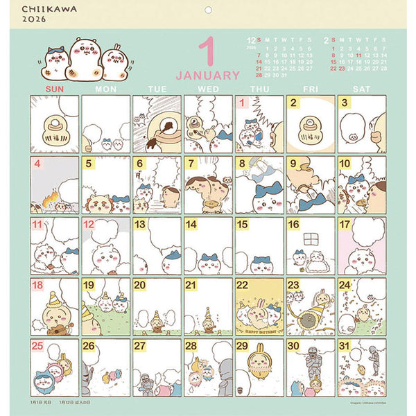 トライエックス ちいかわ コミックデザイン 2026年 カレンダー▼返品不可