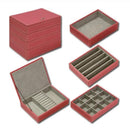 4段ジュエリーボックス ダークピンク YB-05004 【直送品】 返品・キャンセル・他商品と同時購入は不可