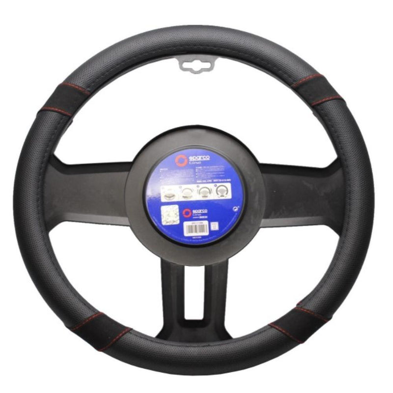 SPC1112BK-J スパルココルサ ステアリングカバー M メーカー直送 ▼返品・キャンセル不可【他商品との同時購入不可】