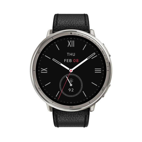 アースリボーン Amazfit Active 2 Round ブラックレザー 42.13g