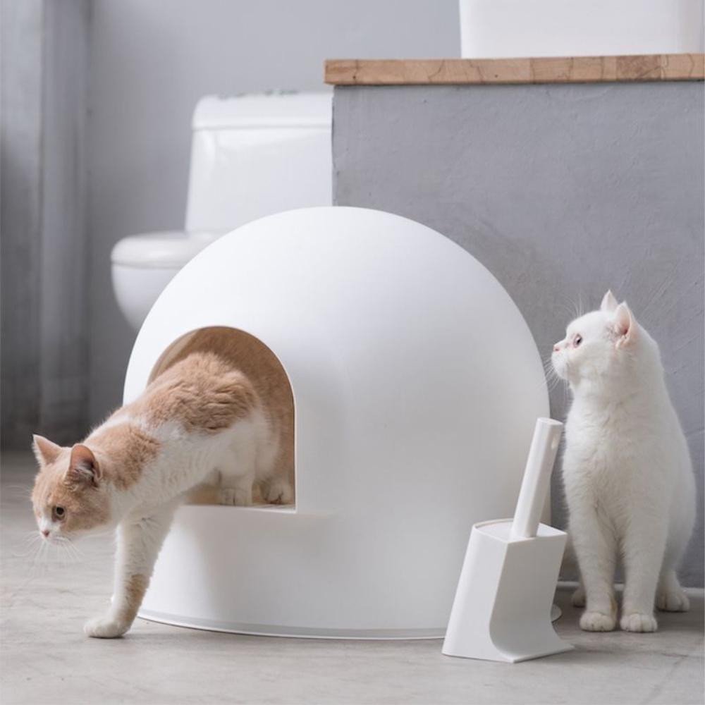 猫用トイレ スノードーム型 【直送品】 返品・キャンセル・他商品と