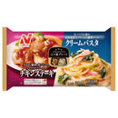 ◆ニチレイ 三ツ星プレート チキンステーキ＆クリームパスタ300g×12袋【直送品・クール便】 返品・キャンセル・他商品と同時購入は不可